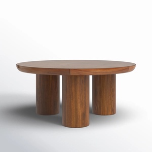 Tavolino da Caffè <span class=keywords><strong>in</strong></span> Legno Moderno Vintage Stile Wabi Sabi per Casa, Ristorante, Hotel, Soggiorno, Scuola con Gambe a Pilastro, Design Innovativo - Product Image 4