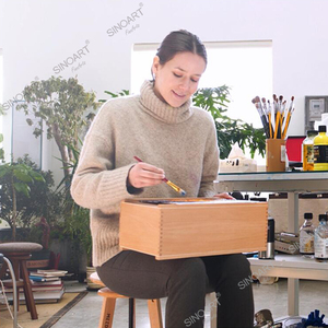 Caja de madera para artistas, 6 cajones, 40Wx24.5Dx18Hcm, almacenamiento para estudios de arte - Product Image 6