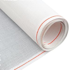 Tela de Lona Blanca de 18 Hilos con Diseño Floral Hecho a Mano de Alta Calidad |   150 cm de ancho |   Lienzo Monocromático 100% Algodón - Product Image 1