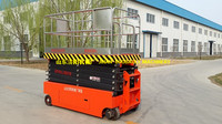 Plateforme élévatrice à ciseaux hydraulique entièrement électrique miniature de 20 pieds, 30 pieds, 40 pieds, autopropulsée, en acier, 4 personnes, 2,84x1,40x2,595 m, CE
