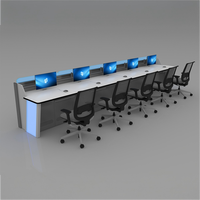 Console de centre de commande pour aéroport - Design moderne, structure en acier haute résistance avec gestion des câbles dissimulée et fonctionnalités réglables