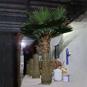 Grande madeira <span class=keywords><strong>artificial</strong></span> exterior Areca Palmeira Bonsai UV certificada do falso e folhas do metal para árvores decorativas do coco da data - Product Image 2