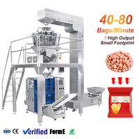 Machine d'emballage verticale entièrement automatique pour le pesage et l'emballage de cacahuètes, haricots, riz, granulés, type brique