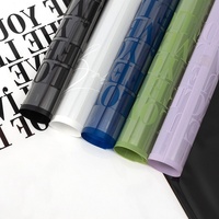 Papier d'emballage pour fleurs coréen imperméable, imprimé avec des lettres anglaises, papier d'emballage pour bouquets, fournitures pour fleuristes, vente en gros