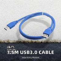 Cable USB 3.0 Macho a Macho de 1.5M con Cubierta de PVC, Blindaje Trenzado y Conductor de Cobre Puro para Transferencia de Datos en Cámaras (Tipo Estándar)
