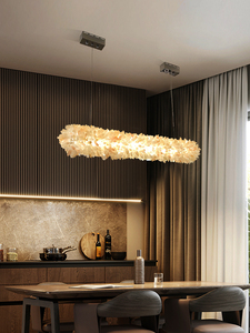 Lampade Decorative cristallo di rocca moderno lineare Led naturale lampadario di cristallo luci pendenti Cristal Lustre - Product Image 1