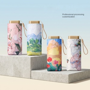 Sombrilla Ultraligera Creativa con Diseño de Pintura al Óleo, Se Plega en Seis Partes, Aleación de Titanio, Protección Solar UPF>50, Compacta, Tipo Cápsula, para Todo Clima, Regalo Publicitario - Product Image 2