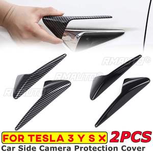 Juego de 2 Cubiertas Protectoras de Fibra de Carbono ABS para Cámaras Laterales de Tesla Model 3/Y/S/X, Accesorios para Automóviles Tesla Model Three - Product Image 2