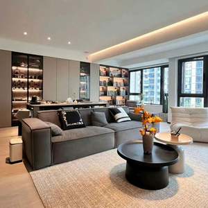 Meubles de cuisine et de salon en bois sur mesure, modernes, simples et haut de gamme, pour la personnalisation de toute la maison de villa - Product Image 1