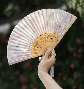 Hand Fan With Logo Floral Hand Japanese Folding Custom Wood Chinese Fan by Hand Personalized Foldable Music Festival Fan - Product Image 4