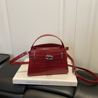 Sac à bandoulière pour femme en cuir PU à motif crocodile, nouveau sac à main à fermeture à clé, sac bandoulière pour femme