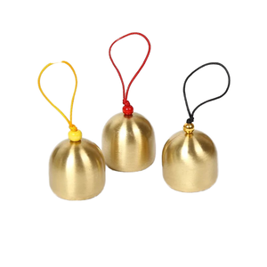 Carillons éoliens métalliques DIY, clochettes dorées en alliage de cuivre pur, cloche antivol, thème musical de Noël, technique de peinture - Temple - Product Image 1