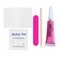 Kit de Manucure Professionnel Portable en Gros : Mini-Ensemble Jetable pour Nail Art, Colle Gelée, Lime à Ongles, Bâtonnets en Bois, Lingettes Alcoolisées