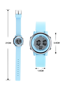 Orologio da polso digitale Sport verde per bambini 3ATM impermeabile con sette luci di colore e funzione di allarme per i ragazzi - Product Image 6