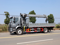 Grue montée sur camion de 10 tonnes, flèche télescopique à 5 sections, grue à bras rigide, chargeur de camion 4x2, grue mobile hydraulique pour la construction