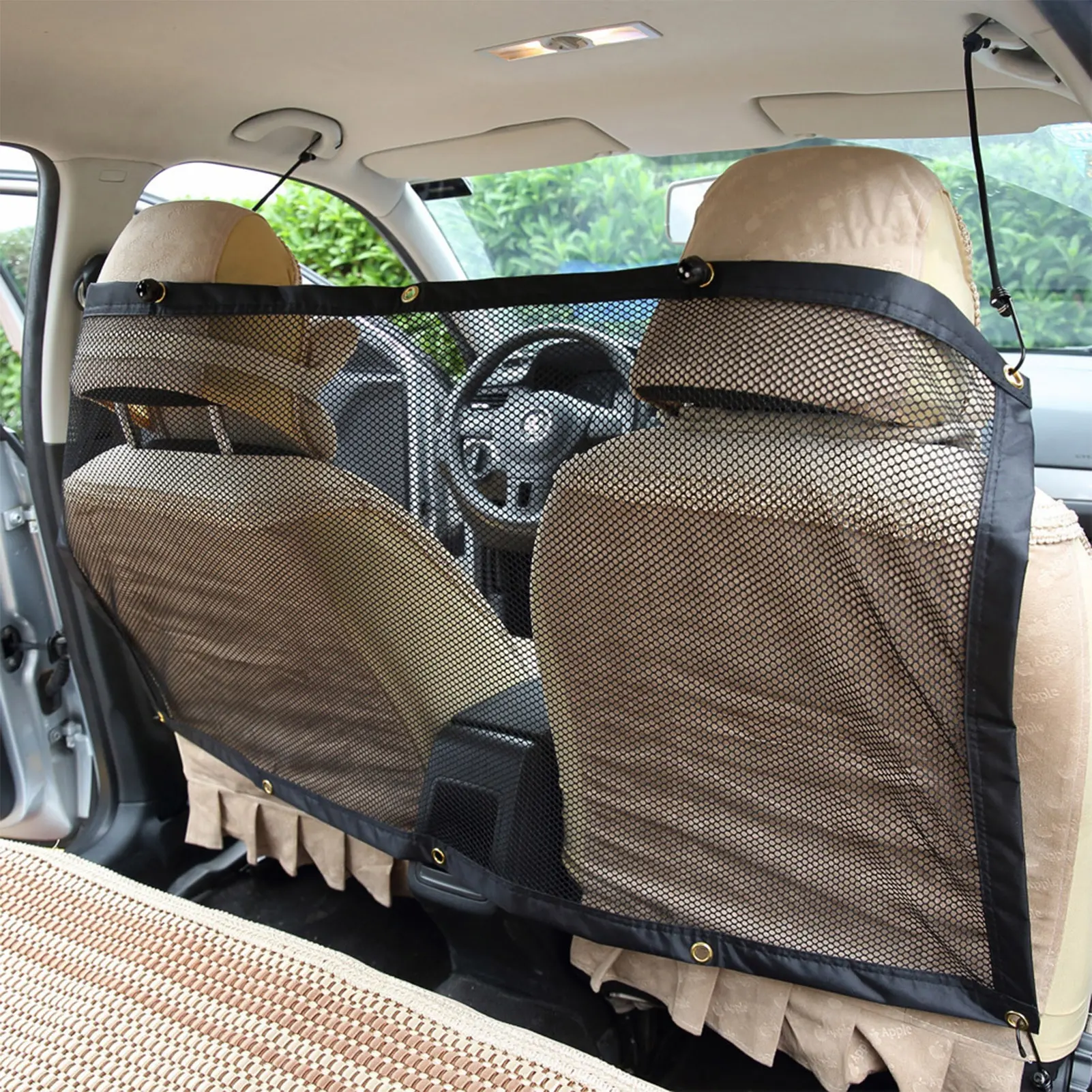 Car Pet Barrier Mesh Dog Car Safety Travel insulation Net veicolo Van Back Seat rete di protezione di separazione regolabile prodotti per animali domestici