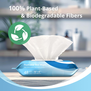 Eco-Friendly Disposable Flushable Non-Woven Wet Toilet Paper Customised Logo <b>Biodegradable</b> Household Cleansing <b>Wipes</b> - Product Image 4
