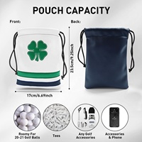 Porte-tee de golf portable et durable en cuir PU avec broderie personnalisée, pochette à cordon pour balles, sac d'accessoires de haute qualité