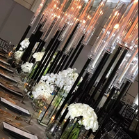 Candélabres à 9 bras en métal noir pour centres de table de mariage, décoration, chandeliers pour mariage