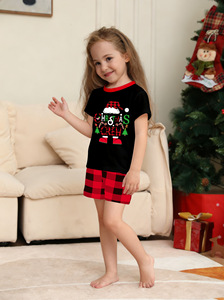 Novo Conjunto de Pijamas de Natal para Família com Estampa de Boneco de Neve e Letras, Pullover de Manga Curta e Calça Curta para Homens, Mulheres, Crianças e Bebês - Product Image 5