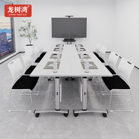Table de formation pliable moderne avec roulettes, table de réunion mobile peu encombrante pour salle de séminaire modulaire