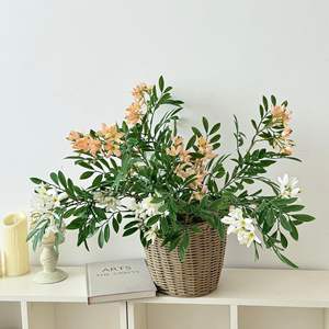 Flores Artificiales de Michelia Figo, Rama Individual, Blancas y Amarillas, de Plástico y Tela, Alta Simulación, Decoración para Bodas y Hogar - Product Image 2