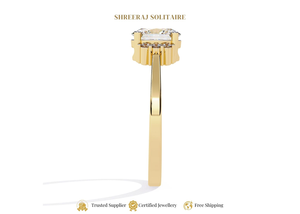 Anillo de Compromiso de Lujo Ecológico de Oro 18K/14K con Corte Cojín Cultivado en Laboratorio, Piedra Lateral de 0.18 Quilates, Ético y Sostenible para Novias - Product Image 4