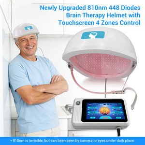 Thérapie par lumière infrarouge proche 810 nm/24 W avec 448 diodes, appareil de photothérapie professionnel pour la santé cérébrale - Product Image 1