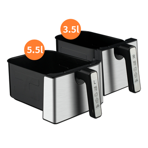 Friteuse à air double panier RAF 2500W multifonction avec circulation d'air à 360°, cuisson à faible teneur en huile, Freidora De Aire Doble Multifunction - Product Image 6