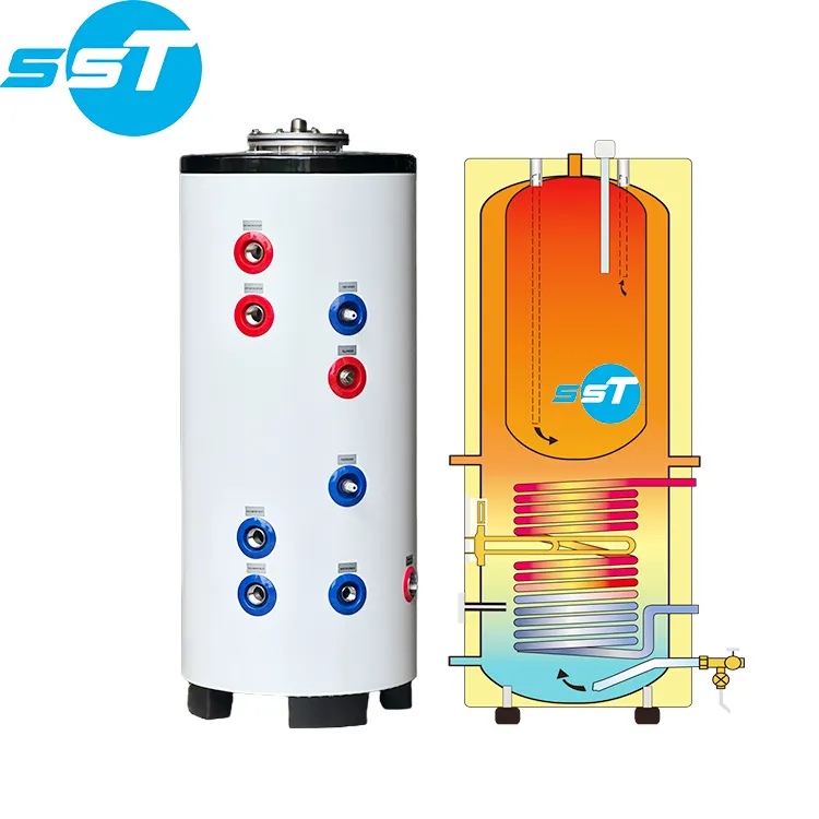 Sst Custom Sus304 Sus316l Materiaal 200 Liter 250 Liter Gas Waterketel Warmtepomp Boiler Boiler