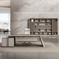 Bureau de direction commercial Foshan, design simple et moderne, en PVC, avec boîte à câbles et armoire latérale, ensemble de meubles modèle 220