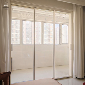 Portes coulissantes <span class=keywords><strong>en</strong></span> <span class=keywords><strong>verre</strong></span> <span class=keywords><strong>opaque</strong></span> ZEYI, portes coulissantes architecturales pour bord de piscine, portes coulissantes sans rail, système de portes coulissantes Ultra pour l'intérieur - Product Image 3