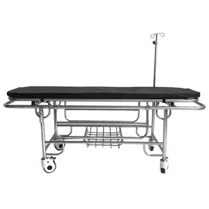 Adjustable wholesale ambulance stretcher bed stainless steel stretcher with four castor