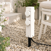 Mini socle électrique encastré au sol, étanche IP66 en acier inoxydable 304 avec 4 petites prises, adapté aux cours et aux jardins