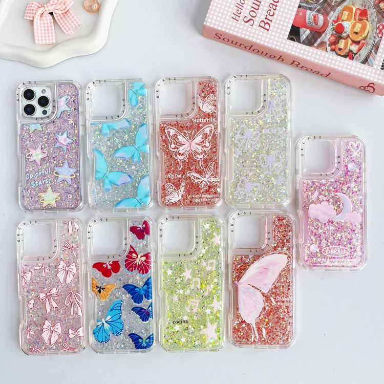Glitter Insignia Hard Shell Case Iphone 12 Glitter Liquid Phone