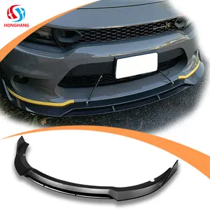Honghang brand high quality carbon look black Front bumper Lip Splitter For dodge charger accessories 2015-2021