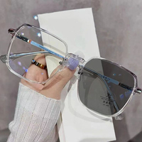 Nouvelles Lunettes de Mode Photochromiques et Anti-Lumière Bleue, Monture Classique Optique, Verres de Luxe à Changement de Couleur, Lunettes de Soleil