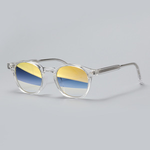 Lunettes de soleil rondes JIMEI à monture intégrale, verres dégradés, protection UV 100%, logo personnalisé, style rétro unisexe pour adultes - Product Image 3