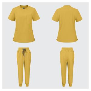 Conjuntos de Uniformes Médicos de Lujo <span class=keywords><strong>para</strong></span> Mujer, Cuello Redondo, Premium, Talla Pequeña, Marca Privada, Spandex, Ligeros <span class=keywords><strong>para</strong></span> Primavera/Otoño, 46002 - Product Image 5