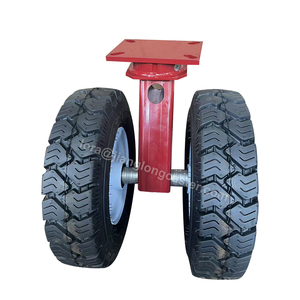 Roues de chariot de plage en caoutchouc à noyau en acier de 16 pouces avec housse anti-poussière, pneus en mousse solides, roues pivotantes robustes gonflables - Product Image 1