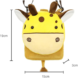 Zaino a Forma di Giraffa per Bambini, Borsa a Tracolla per Asilo e Scuola, Zaino in Peluche Cartoon per Ragazze e Ragazzi - Product Image 3