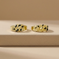 Bague en laiton plaqué or 14 carats style hip-hop avec pépite d'or, pour couple, cadeau de mariage et de fiançailles, Europe et Amérique