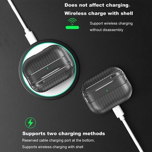 Funda Protectora de Fibra de Carbono para Auriculares <span class=keywords><strong>Airpods</strong></span> Pro <span class=keywords><strong>3</strong></span> / Pro 2 / Pro / 4 <span class=keywords><strong>ANC</strong></span> y 4 <span class=keywords><strong>3</strong></span> 1 2, Cubierta Resistente de TPU y PC con Gancho - Product Image 4