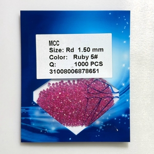 HQ đá quý Corundum Hồng Sapphire rực rỡ cắt tổng hợp màu đỏ <span class=keywords><strong>ruby</strong></span> 1.0mm-3mm Kích thước xử lý nhiệt - Product Image 4