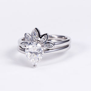 Anillo de Diamante Cultivado en Laboratorio en Oro Blanco PT950 MSR-1528 de Messi Jewelry para Mujer - Product Image 4