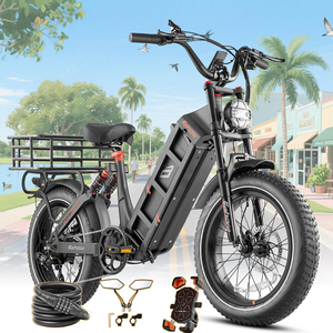 custom color ebike <b>Electric</b> Fat Tire City Bike 20 Inch 7 Speed Lithium Battery Urban Commuter <b>electric</b> Bicycle with Rear Rack - Product Image 3