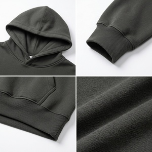 Custom Unisex Hoodie 100% Cotton French Terry Solid Color Oversized <b>Plain</b> Pullover <b>Men</b> Streetwear Sweatshirts <b>Hoodies</b> TKAN9073 - Product Image 4