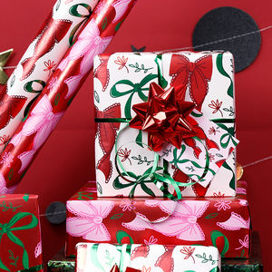 Papel de regalo de Navidad de fábrica Papel metálico 43*300 cm Embalaje de papel de regalo - Product Image 6