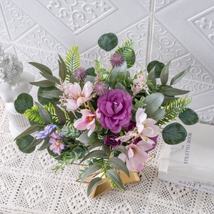 Bouquet de fleurs artificielles Xiyan en tissu tissé plastique, décoration d'intérieur, accessoires de photographie CF02016 - Product Image 1