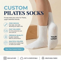 Chaussettes de yoga personnalisées à faible MOQ pour femmes, en coton tricoté, antidérapantes, respirantes, écologiques, avec logo, pour le Pilates et le ballet, collection automne